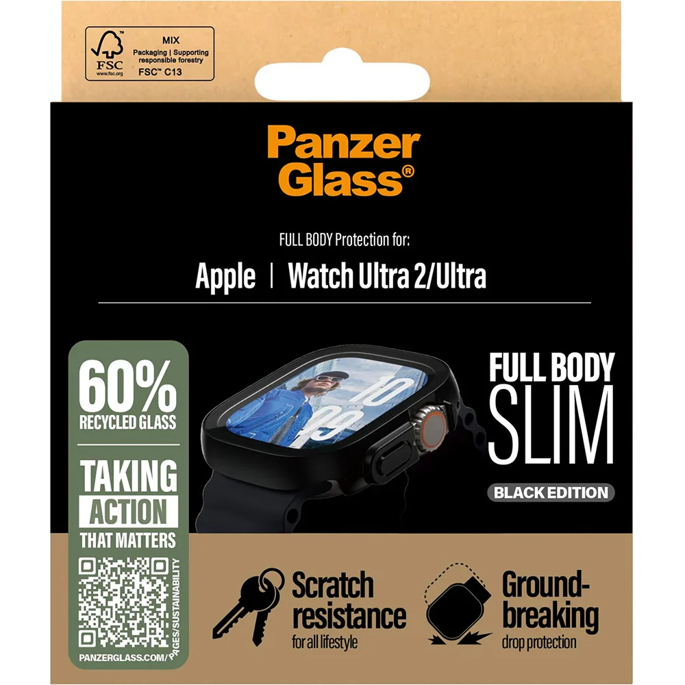 Schutzhülle für Apple Watch Ultra 3/2/1 49 mm, PanzerGlass Snappie Full Body Slim, Schwarz - Image 4