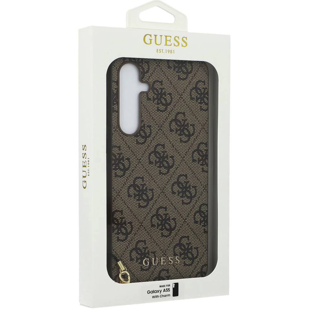 Schutzhülle für Galaxy A55, Guess 4G Charms Collection, Braun - Image 9