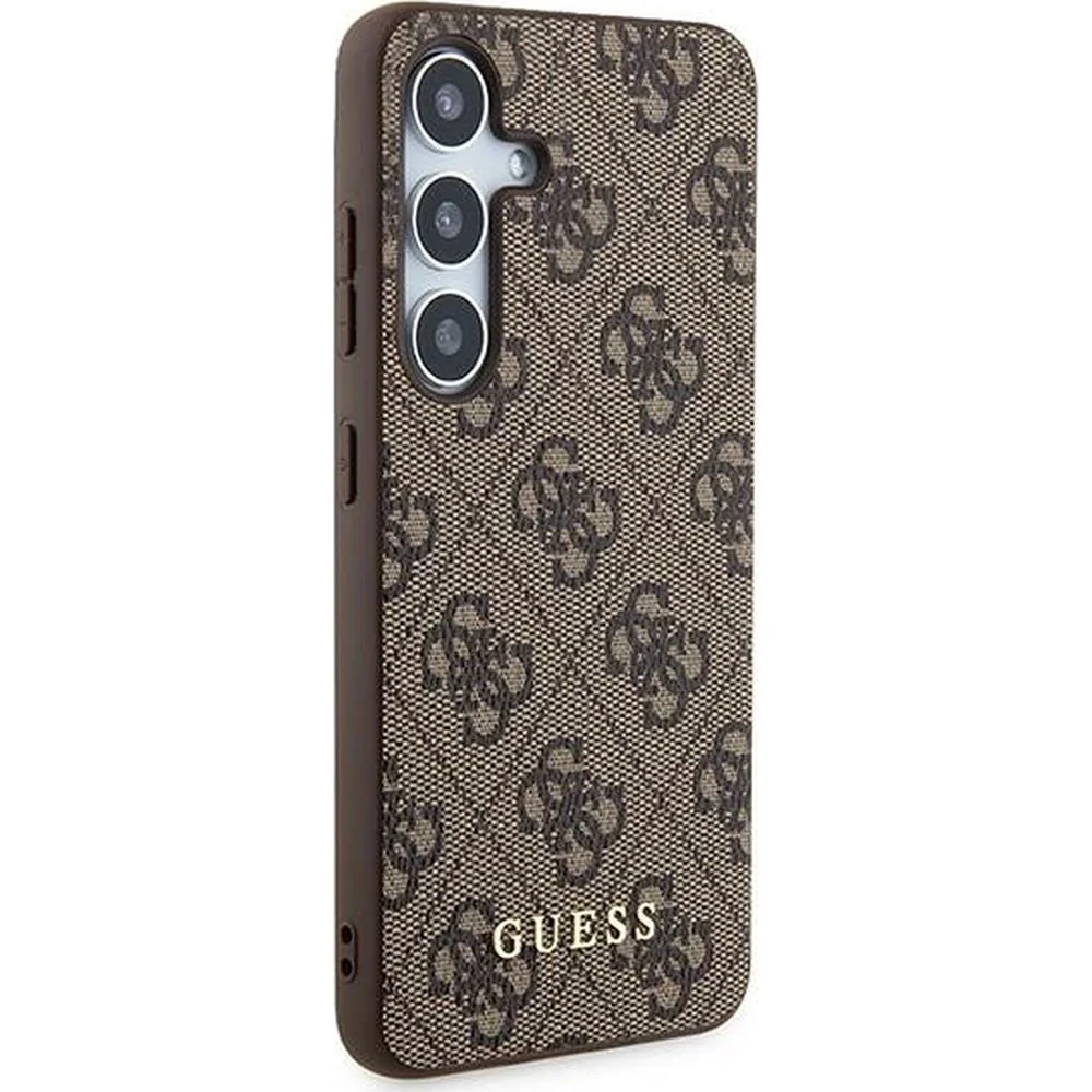 Schutzhülle für Galaxy A55, Guess 4G Metal Gold Logo, Braun - Image 4