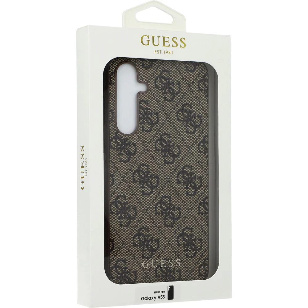 Schutzhülle für Galaxy A55, Guess 4G Metal Gold Logo, Braun - Image 9