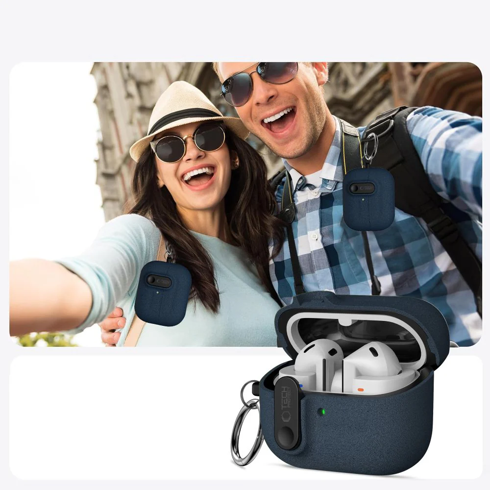 Schutzhülle für Galaxy Buds 3 / 3 FE / 3 Pro, Tech-Protect Slim Hook, Dunkelblau - Image 5