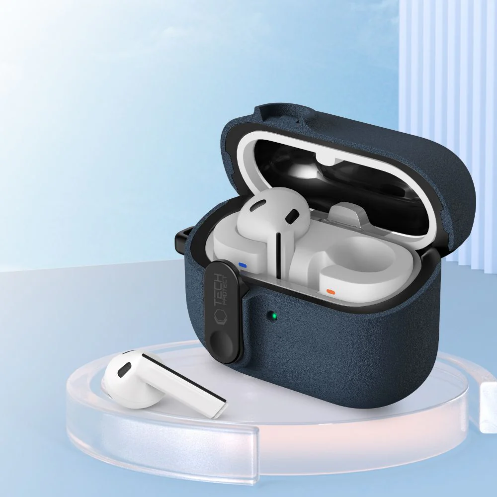 Schutzhülle für Galaxy Buds 3 / 3 FE / 3 Pro, Tech-Protect Slim Hook, Dunkelblau - Image 6