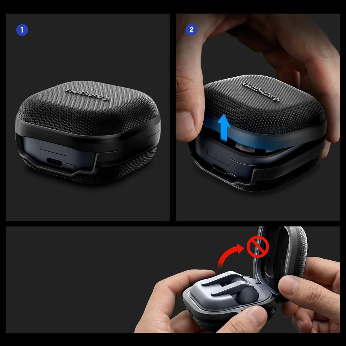 Schutzhülle für Galaxy Buds 4 / 4 Pro, Spigen Classic Fit, Schwarz - Image 13