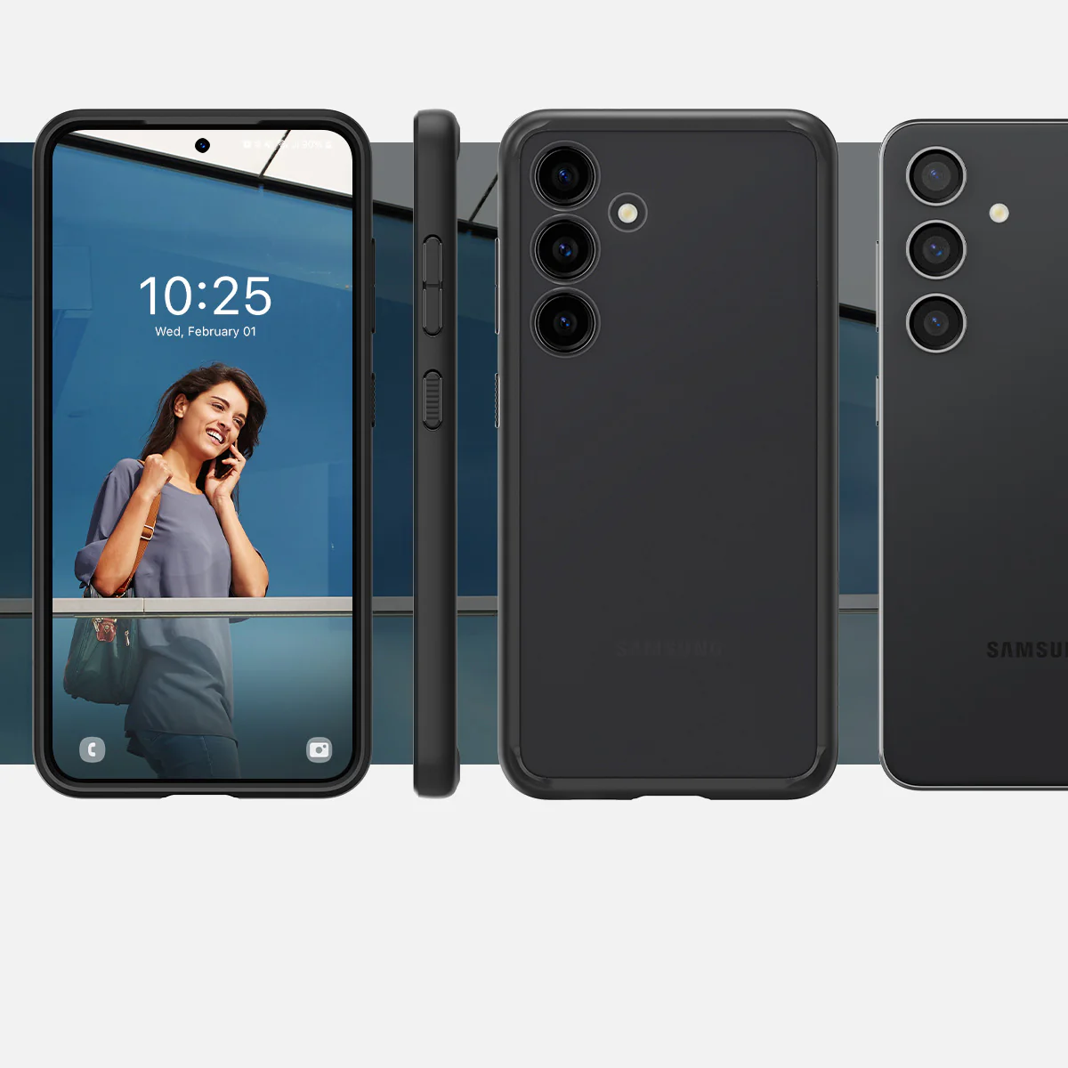 Schutzhülle für Galaxy S24, Spigen Ultra Hybrid, Durchscheinend-Schwarz - Image 7