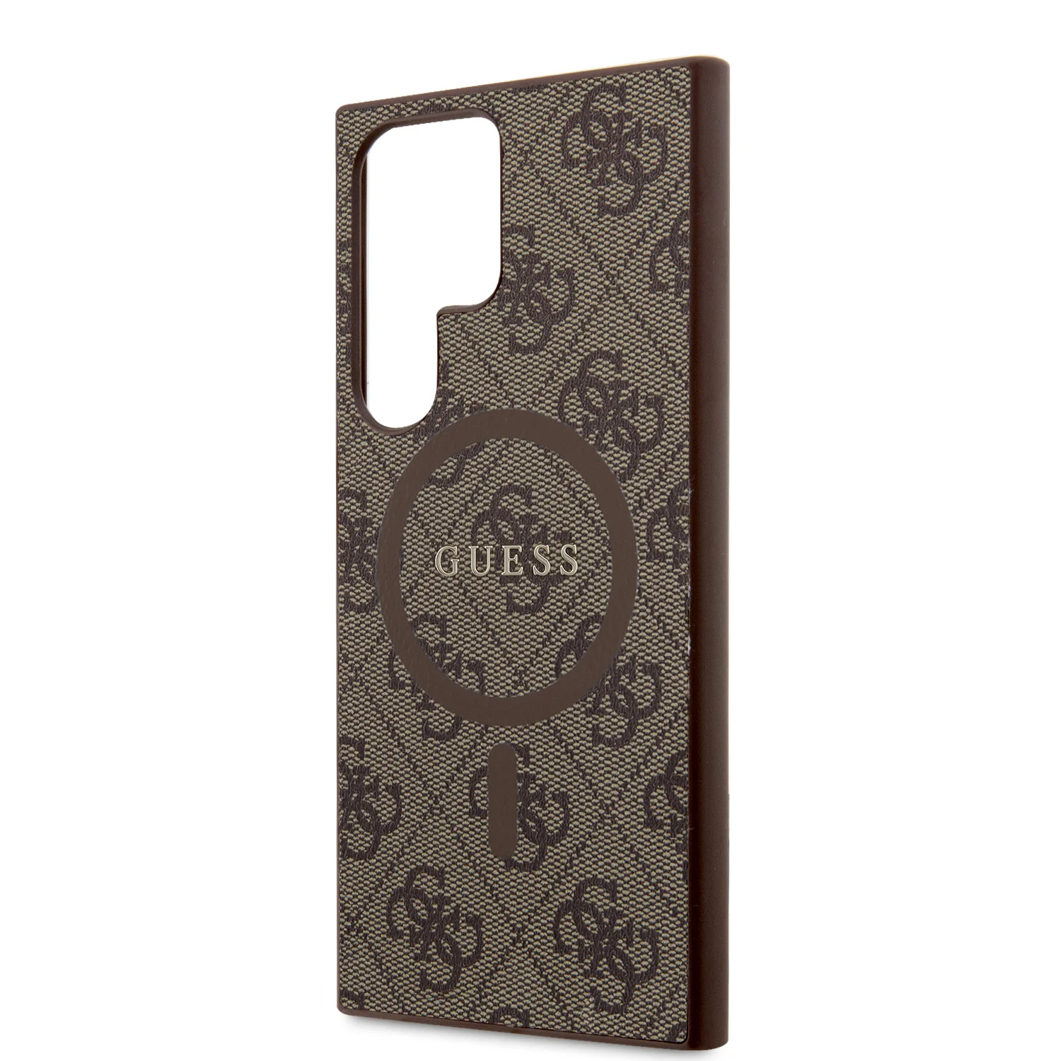 Schutzhülle für Galaxy S24 Ultra, Guess Hardcase 4G Leather Metal Logo MagSafe, Braun - Image 6