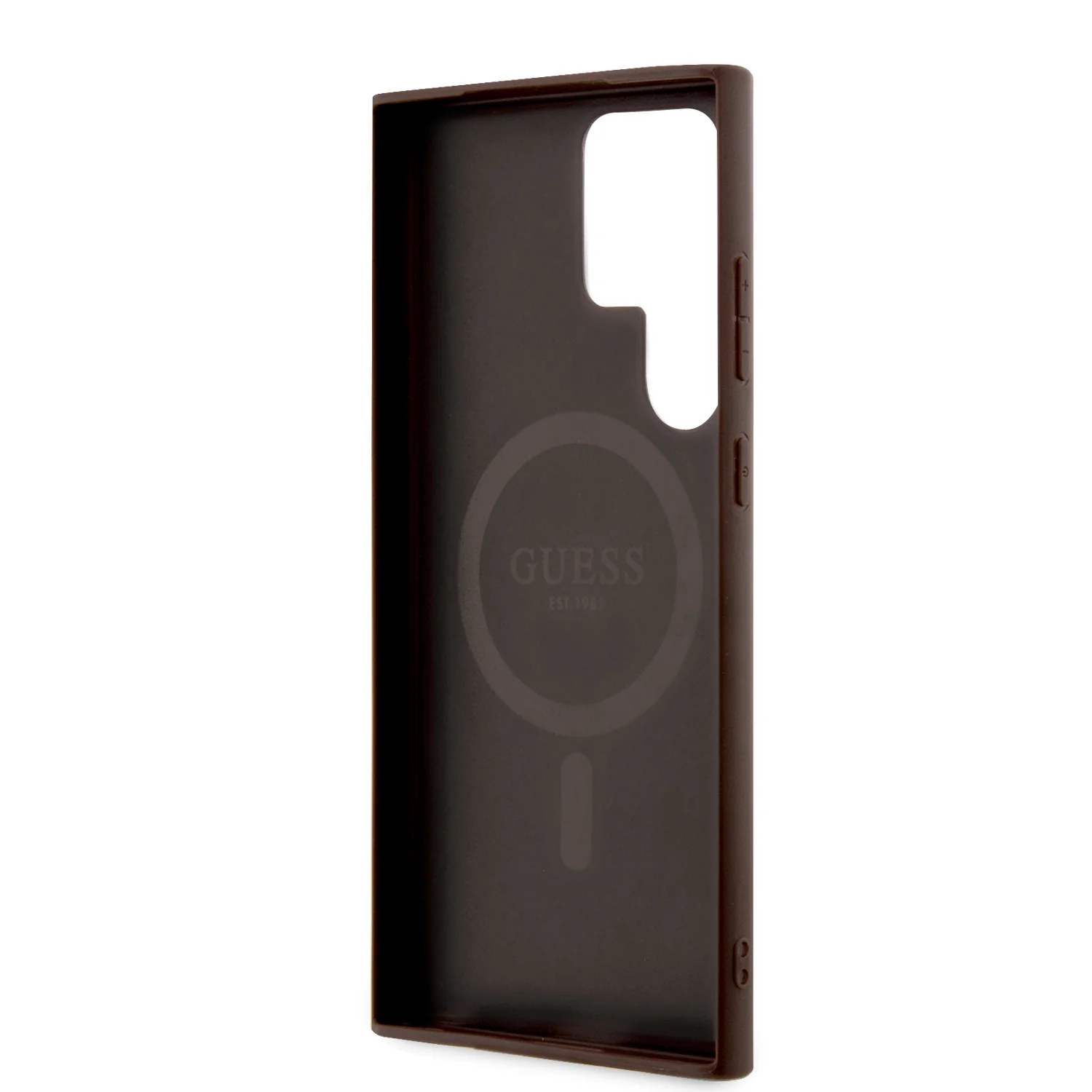 Schutzhülle für Galaxy S24 Ultra, Guess Hardcase 4G Leather Metal Logo MagSafe, Braun - Image 7