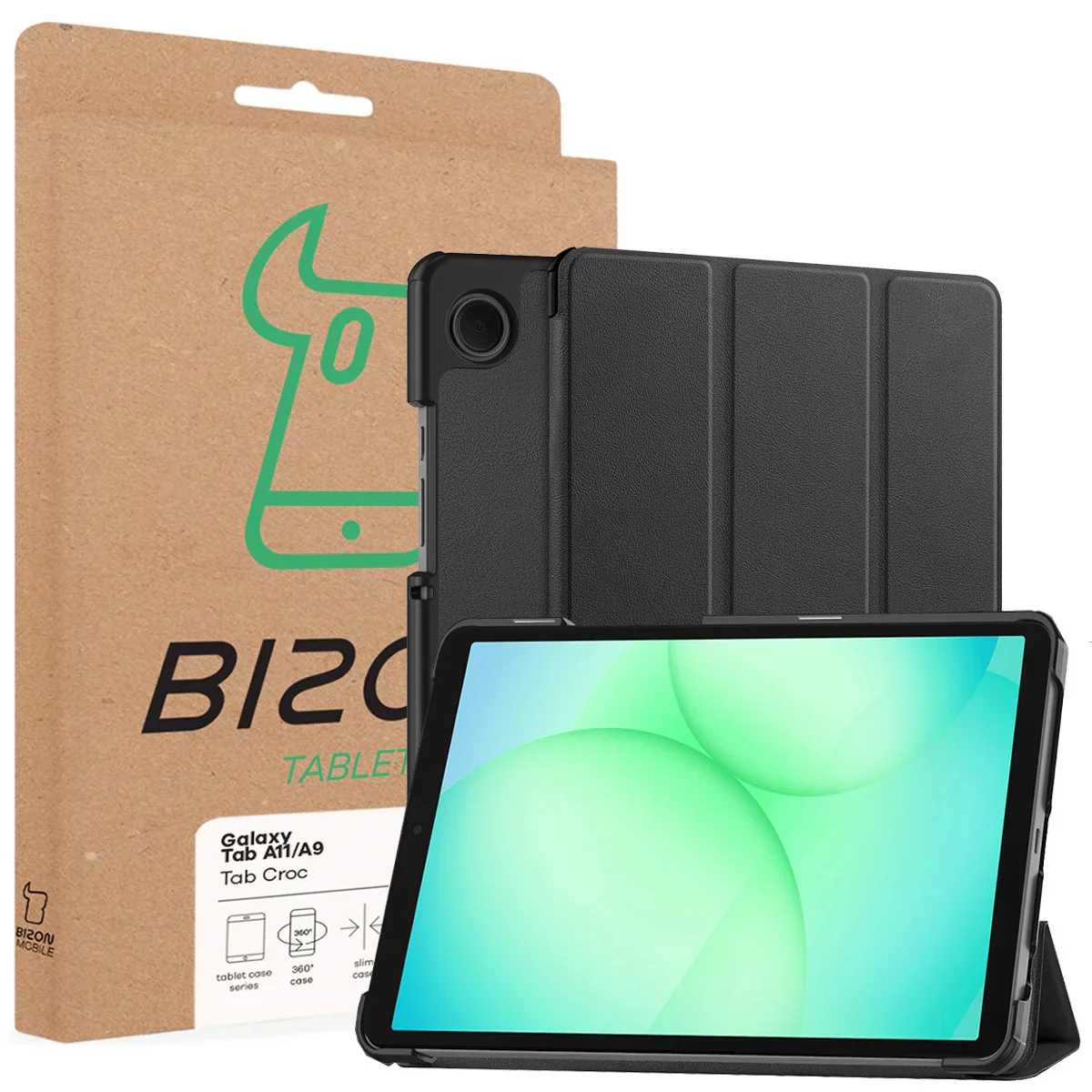 Schutzhülle für Galaxy Tab A11 / A9, Bizon Case Tab Croc, Schwarz - Image 8