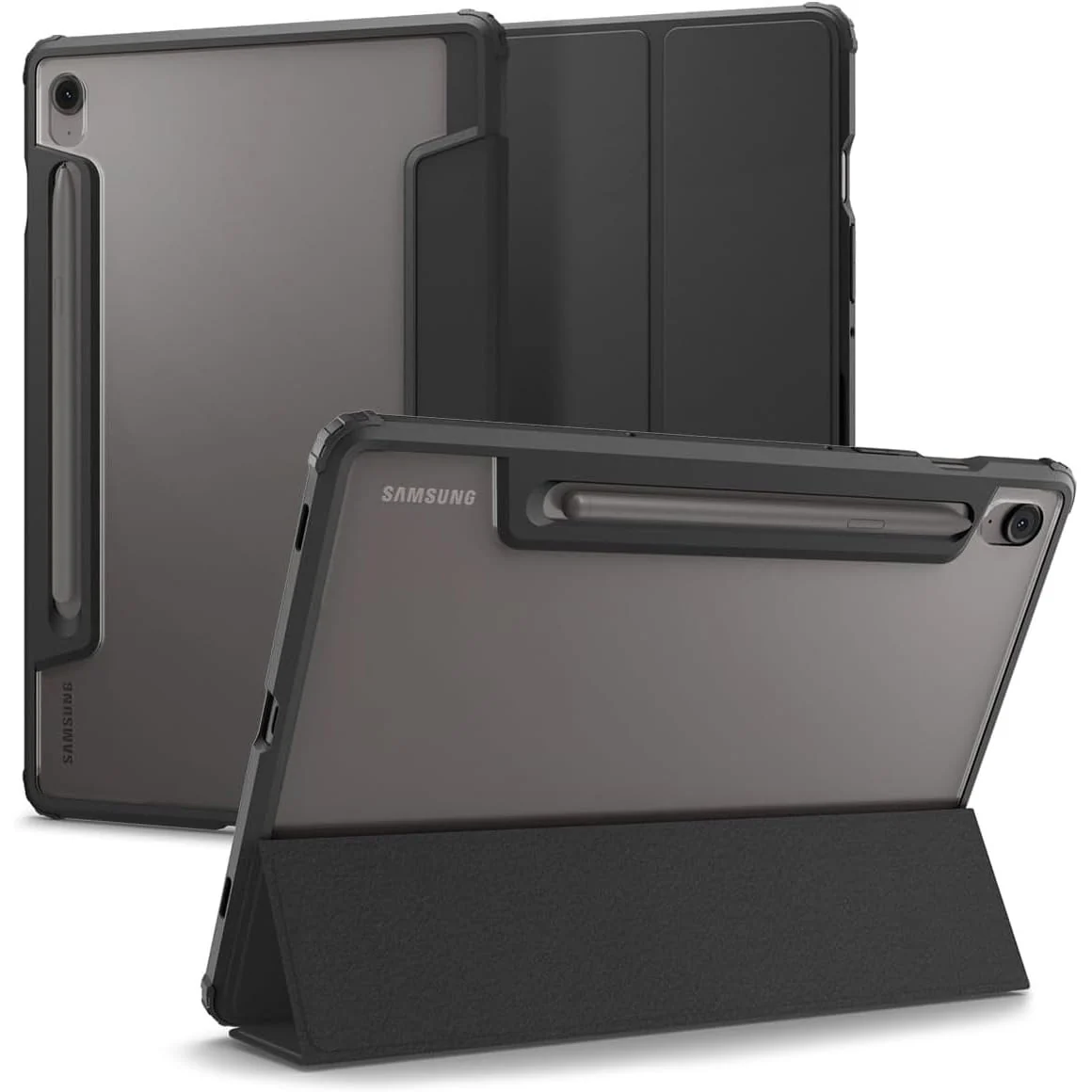 Schutzhülle für Galaxy Tab S10 FE / S9, Spigen Ultra Hybrid Pro, Schwarz und Transparent