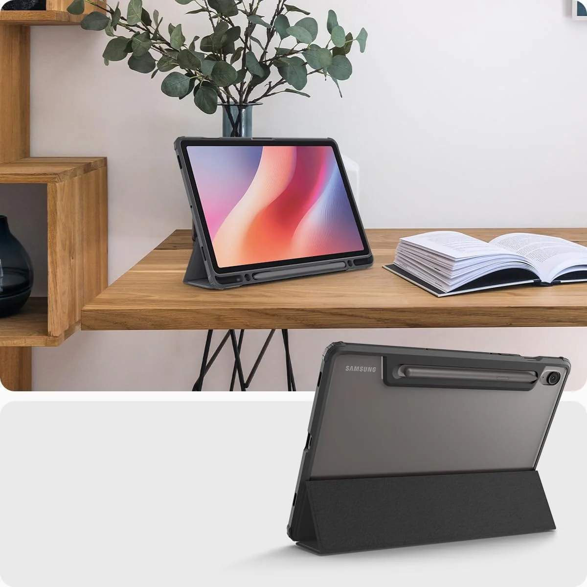 Schutzhülle für Galaxy Tab S10 FE / S9, Spigen Ultra Hybrid Pro, Schwarz und Transparent - Image 14