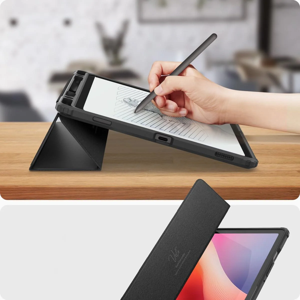 Schutzhülle für Galaxy Tab S10 FE / S9, Spigen Ultra Hybrid Pro, Schwarz und Transparent - Image 15