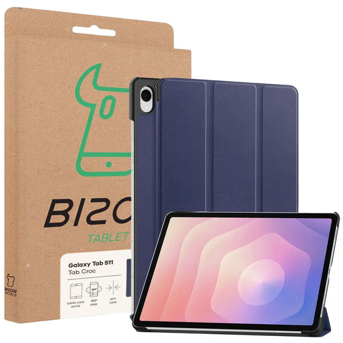 Schutzhülle für Galaxy Tab S11, Bizon Case Tab Croc, Dunkelblau - Image 8