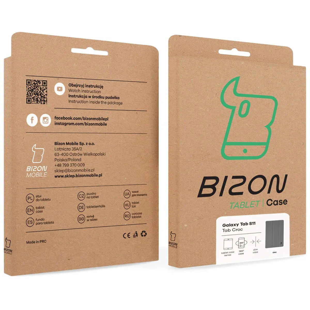 Schutzhülle für Galaxy Tab S11, Bizon Case Tab Croc, Grau - Image 9