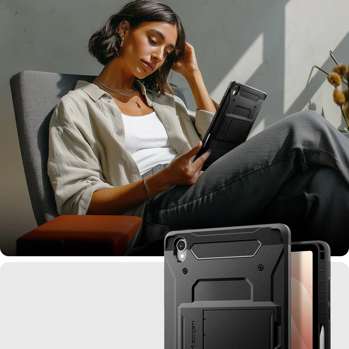 Schutzhülle für Galaxy Tab S11, Spigen Tough Armor Pro, Schwarz - Image 12
