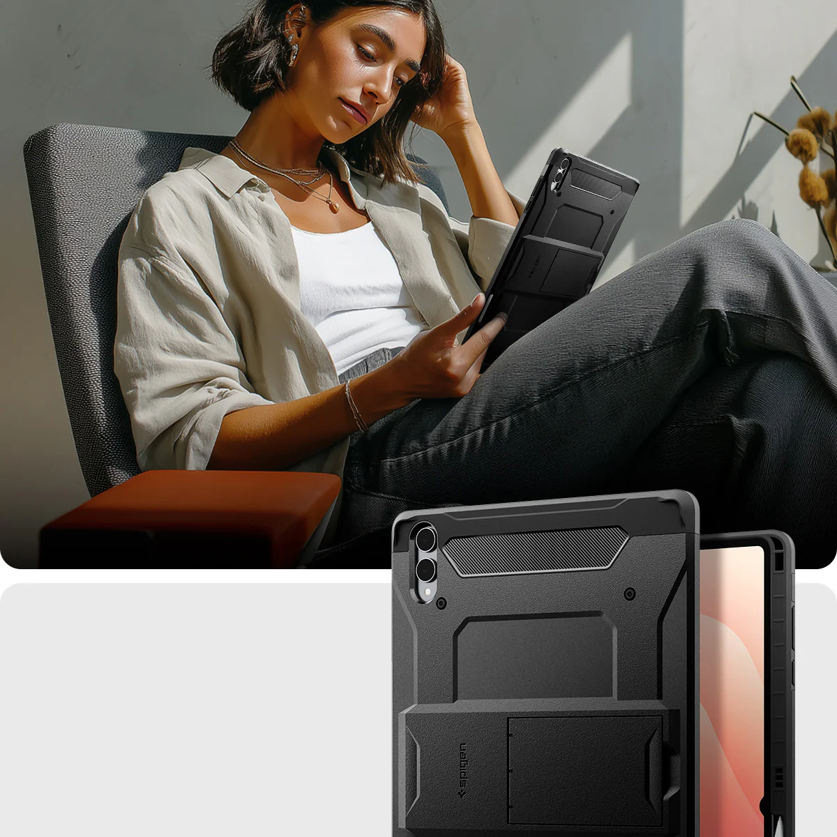 Schutzhülle für Galaxy Tab S11 Ultra, Spigen Tough Armor Pro, Schwarz - Image 12