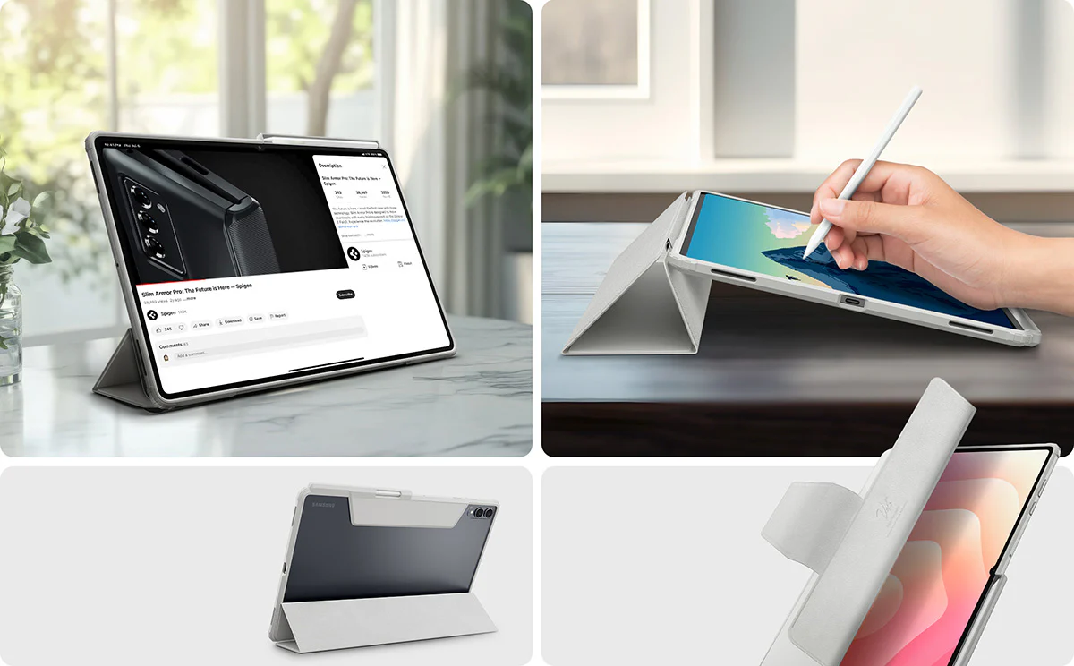 Schutzhülle für Galaxy Tab S11 Ultra, Spigen Ultra Hybrid Pro, Grau-Transparent - Image 14
