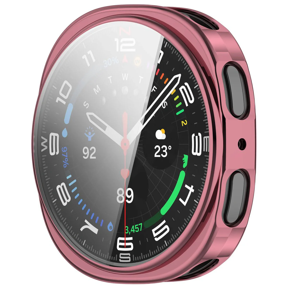 Schutzhülle für Galaxy Watch 8 44 mm, Bizon Case Watch Felipe, Rosa - Image 8