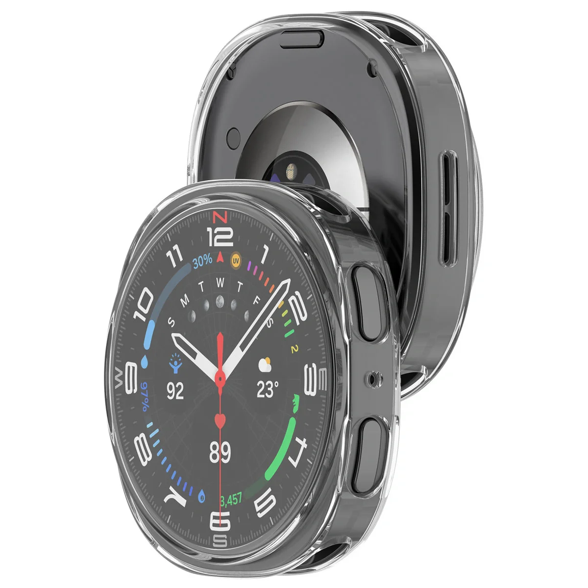 Schutzhülle für Galaxy Watch 8 44 mm, Bizon Case Watch Felipe, Transparent
