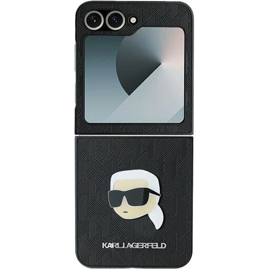 Handyhülle für Galaxy Z Flip7 FE / Z Flip6, Karl Lagerfeld Saffiano Monogram, Schwarz - Image 10