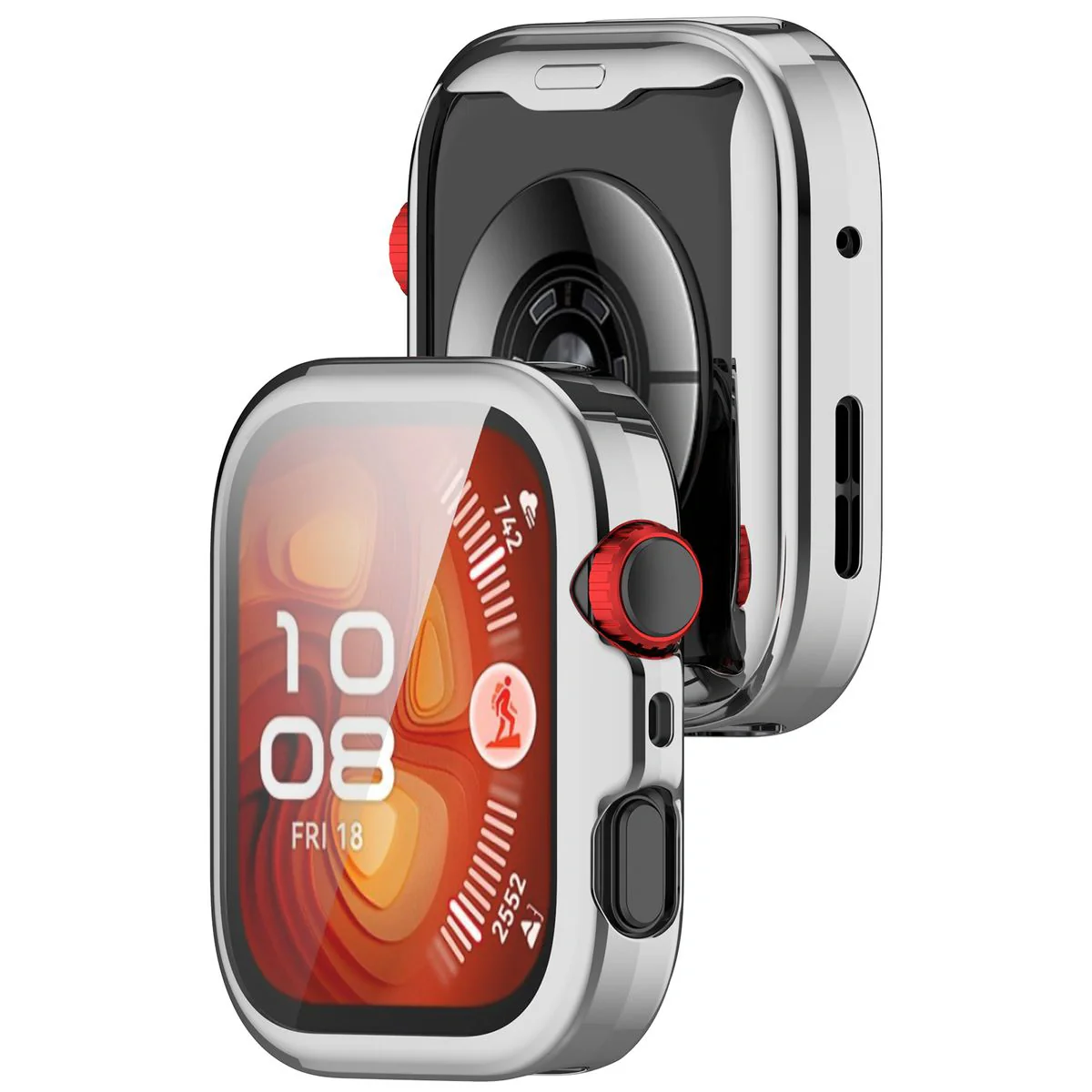 Schutzhülle für Huawei Watch Fit 4, Bizon Case Watch Felipe, Silbern - Image 2