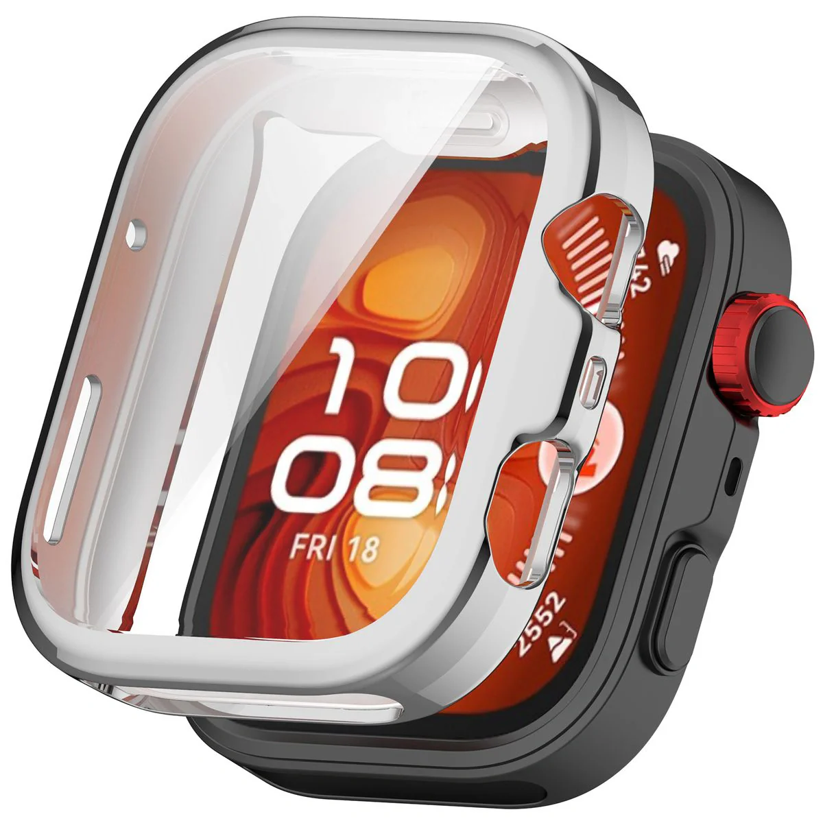 Schutzhülle für Huawei Watch Fit 4, Bizon Case Watch Felipe, Silbern - Image 8