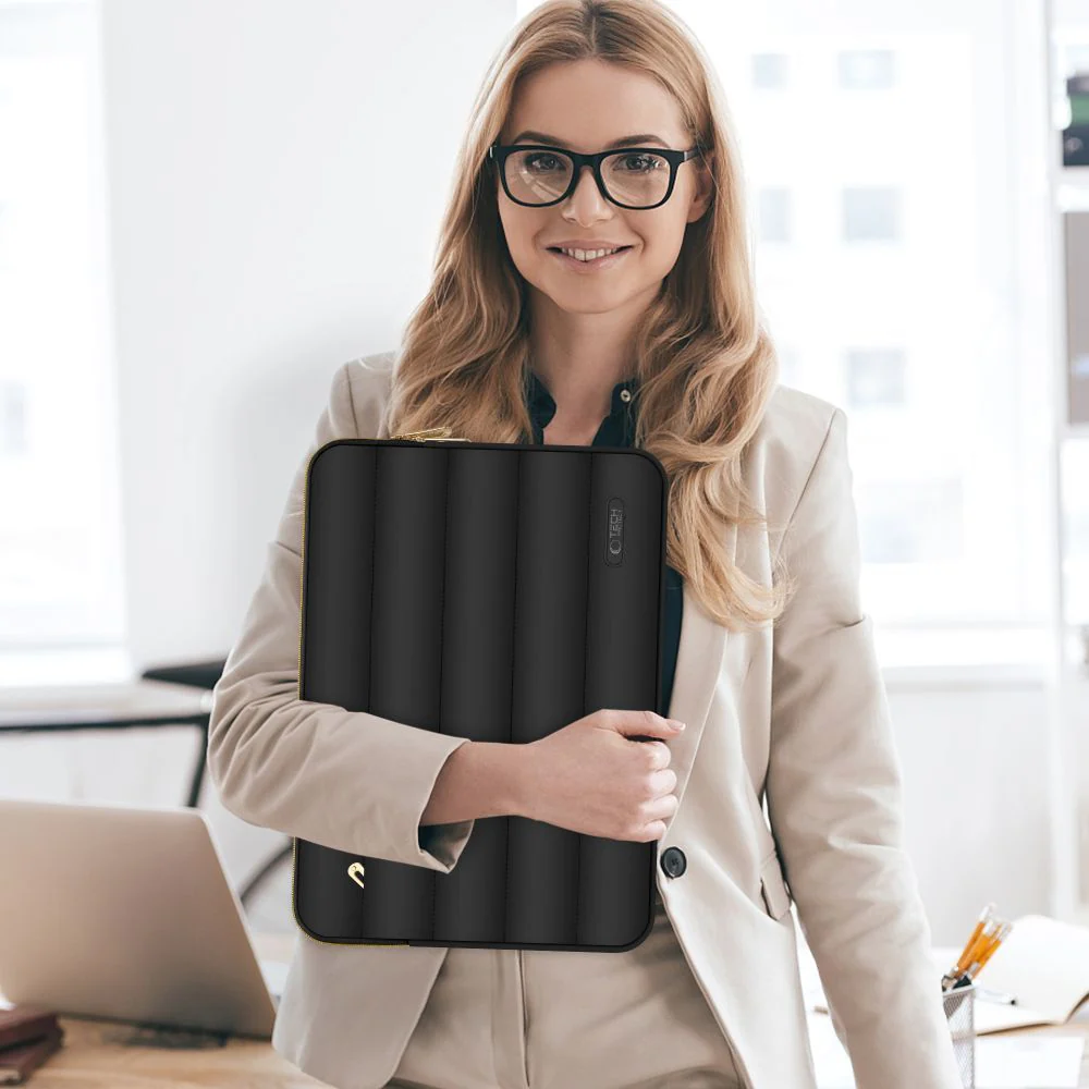 Schutzhülle für Laptop 15" - 16" + kleine Zubehörtasche, Tech-Protect Puffy, Schwarz - Image 7