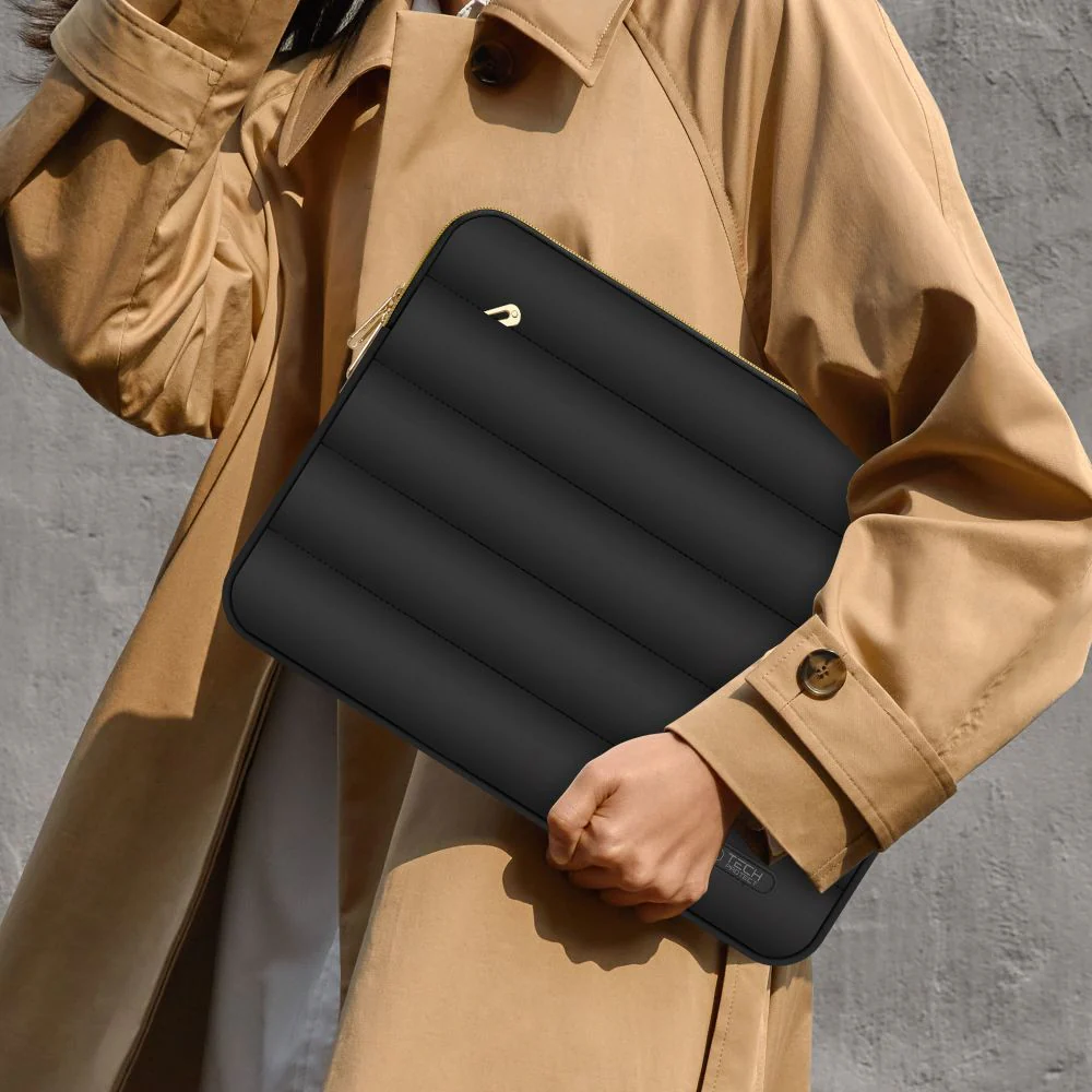 Schutzhülle für Laptop 15" - 16" + kleine Zubehörtasche, Tech-Protect Puffy, Schwarz - Image 8