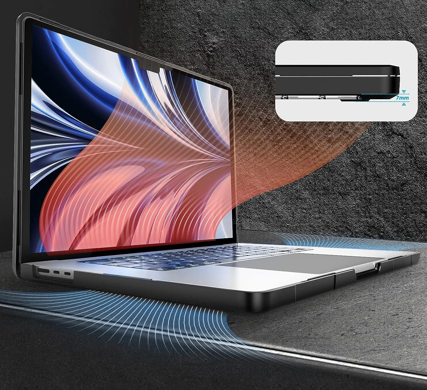 Schutzhülle für MacBook Air 13.6" M4 / M3 / M2, Supcase Unicorn Beetle UB, Schwarz/Transparent - Image 9