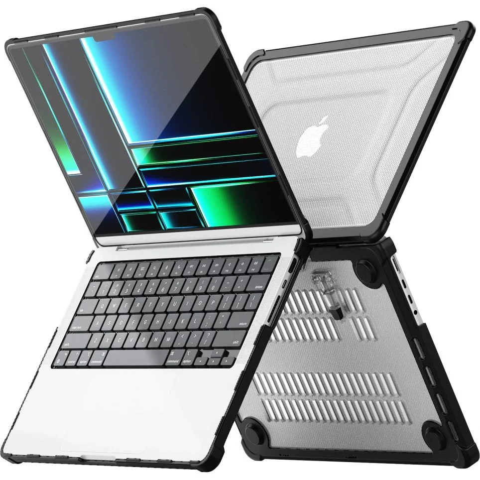 Schutzhülle für MacBook Pro 14" 2021-2026, Tech-Protect SmartShell Pro, Transparent-Schwarz - Image 3