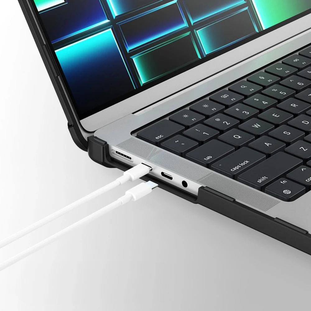Schutzhülle für MacBook Pro 14" 2021-2026, Tech-Protect SmartShell Pro, Transparent-Schwarz - Image 7