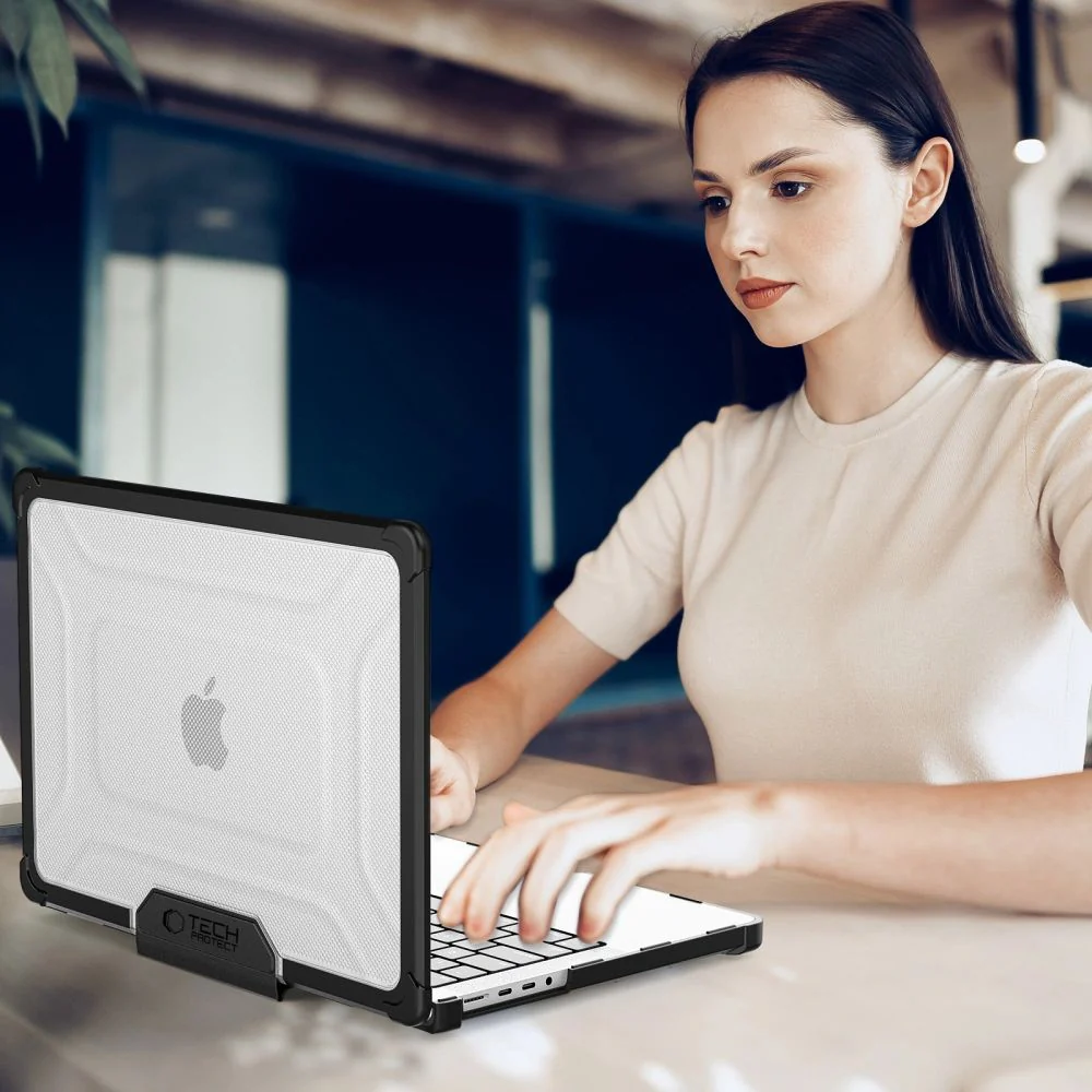 Schutzhülle für MacBook Pro 14" 2021-2026, Tech-Protect SmartShell Pro, Transparent-Schwarz - Image 8