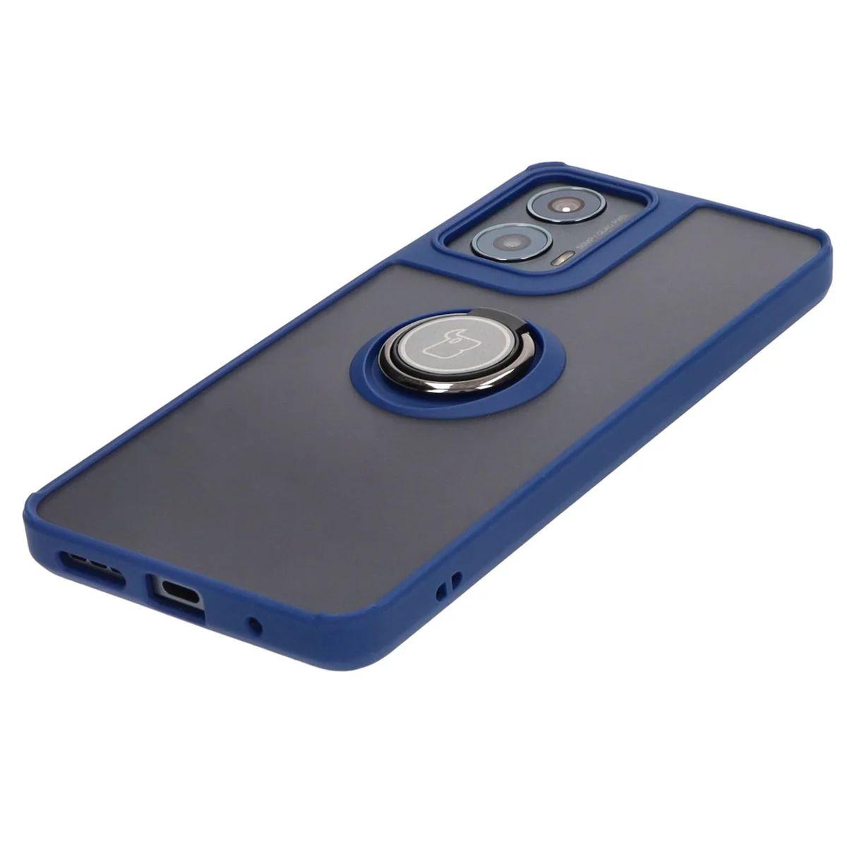 Handyhülle mit Fingergriff für Motorola Moto G04 / G24 / G24 Power, Bizon Case Hybrid Ring, getönt mit dunkelblauem Rahmen - Image 3
