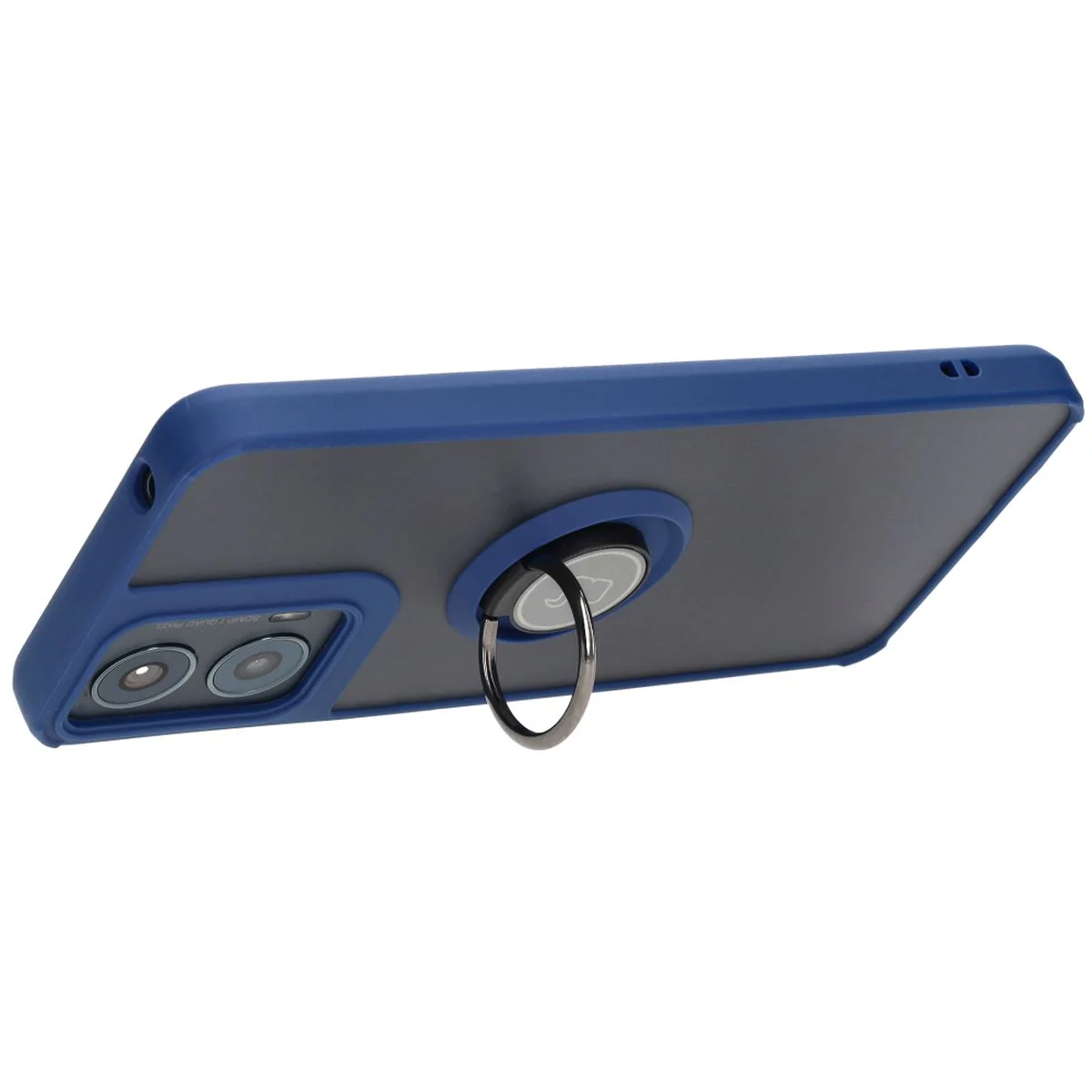 Handyhülle mit Fingergriff für Motorola Moto G04 / G24 / G24 Power, Bizon Case Hybrid Ring, getönt mit dunkelblauem Rahmen - Image 5