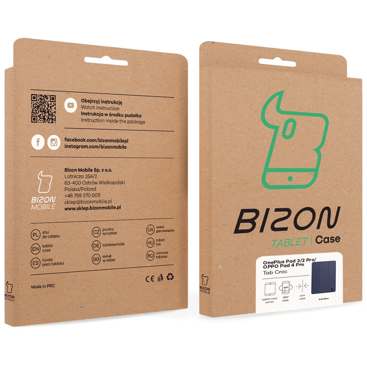 Schutzhülle für OnePlus Pad 3 / 2 Pro / OPPO Pad 4 Pro, Bizon Case Tab Croc, Dunkelblau - Image 9