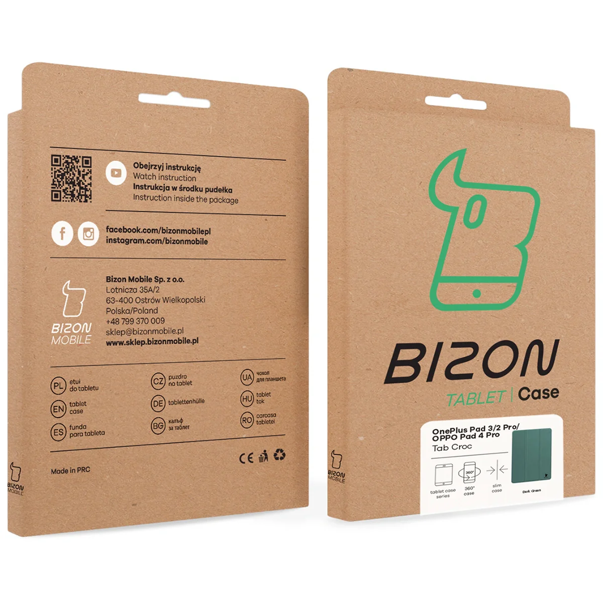 Schutzhülle für OnePlus Pad 3 / 2 Pro / OPPO Pad 4 Pro, Bizon Case Tab Croc, Dunkelgrün - Image 9