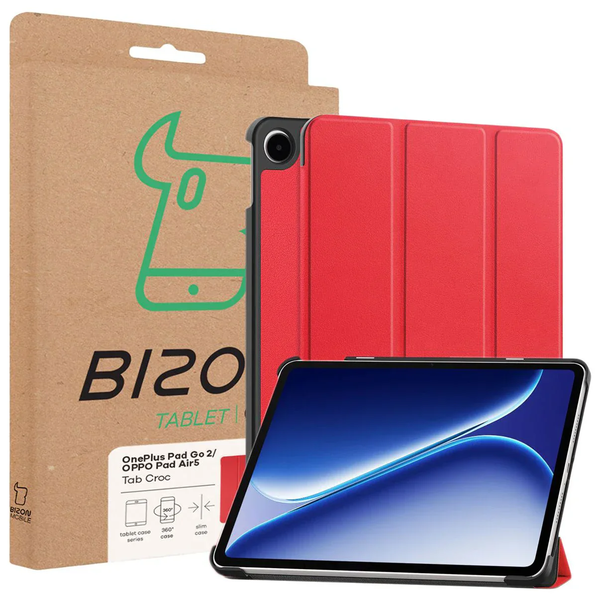 Schutzhülle für OnePlus Pad Go 2 / Oppo Pad Air5, Bizon Case Tab Croc, Rot - Image 8