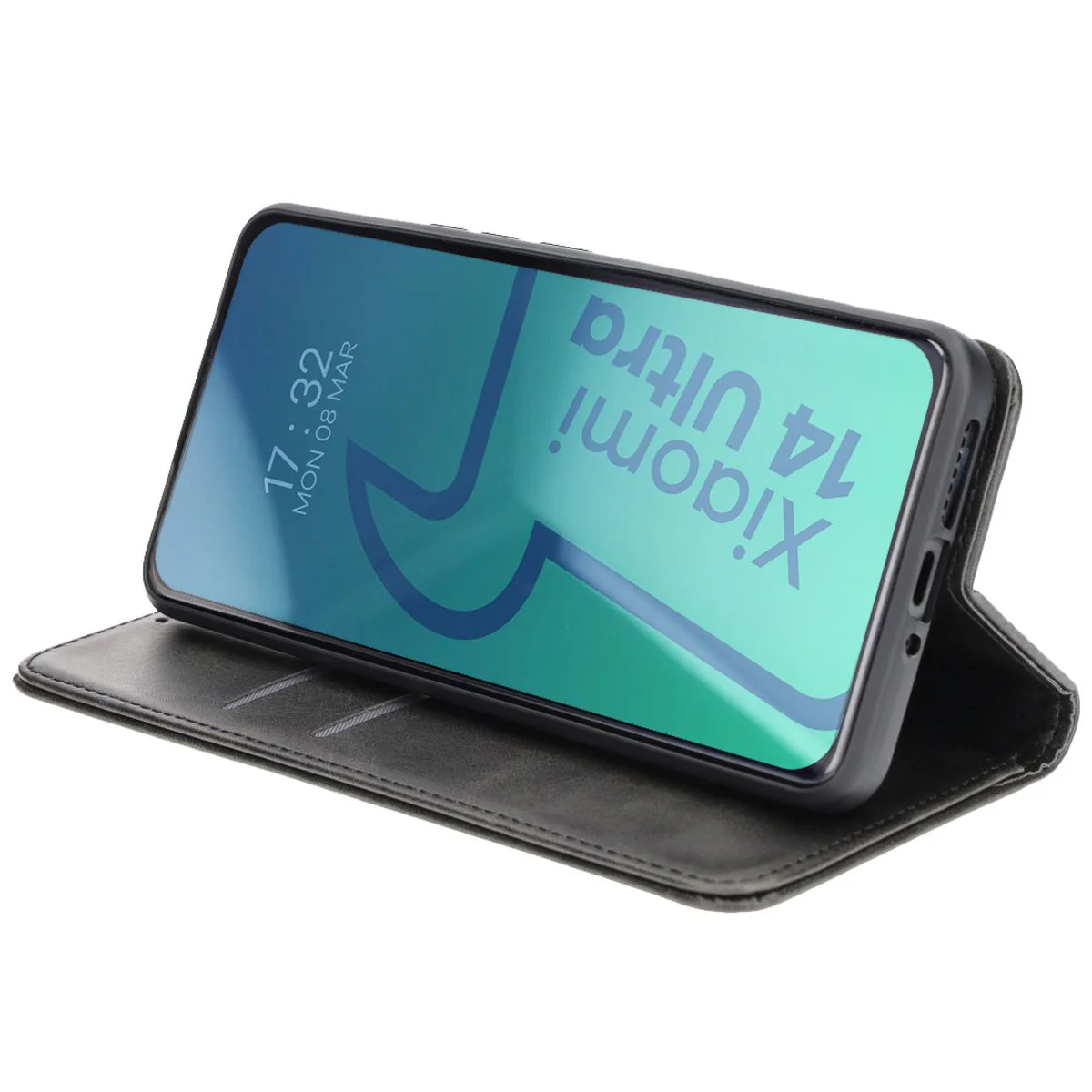 Handyhülle mit Klappe für Xiaomi 14 Ultra, Bizon Case Pocket Pro, Schwarz - Image 6