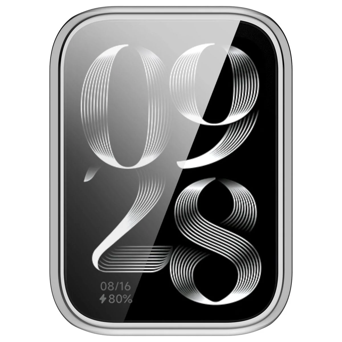 Schutzhülle für Xiaomi Mi Smart Band 9 Pro, Bizon Case Watch Felipe, Silbern - Image 6