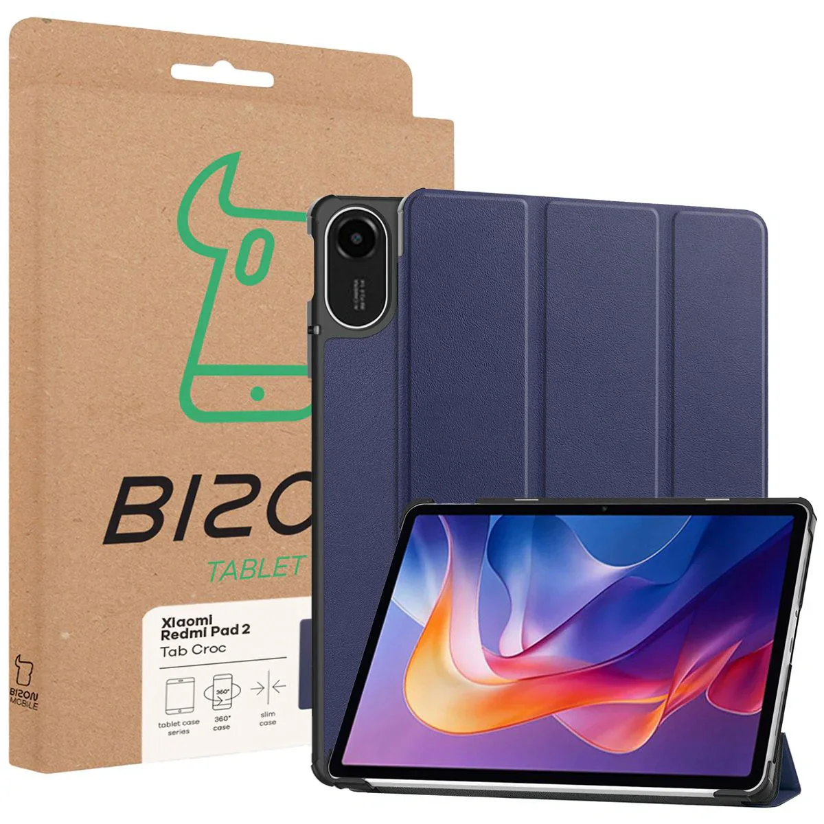 Schutzhülle für Xiaomi Redmi Pad 2, Bizon Case Tab Croc, Dunkelblau - Image 8