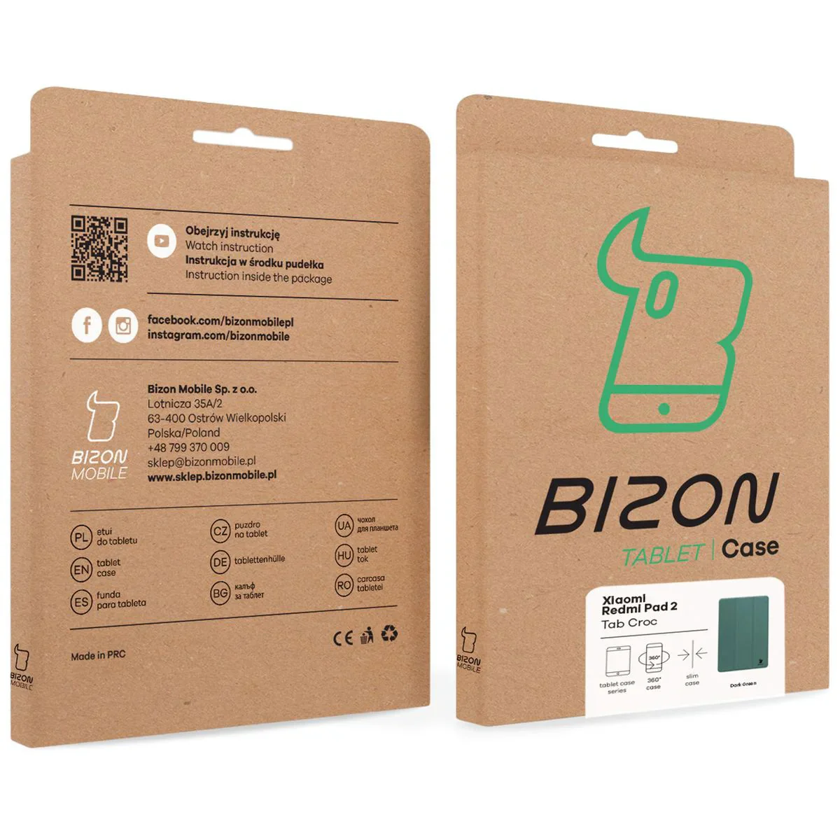 Schutzhülle für Xiaomi Redmi Pad 2, Bizon Case Tab Croc, Dunkelgrün - Image 9