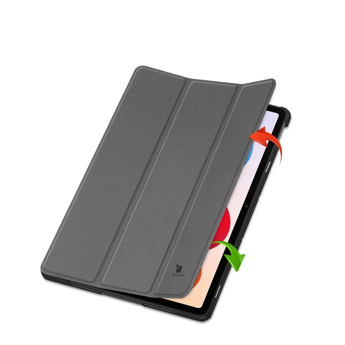 Schutzhülle für Xiaomi POCO Pad M1 / Redmi Pad 2 Pro, Bizon Case Tab Croc, Grau - Image 6
