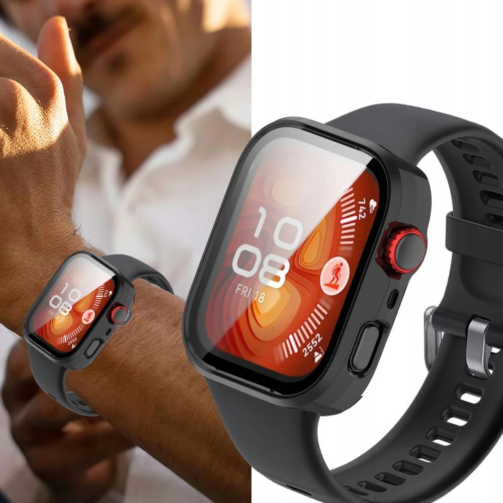 Schutzhülle + Glas für Huawei Watch Fit 4 Pro, Tech-Protect Defense360, Schwarz - Image 4