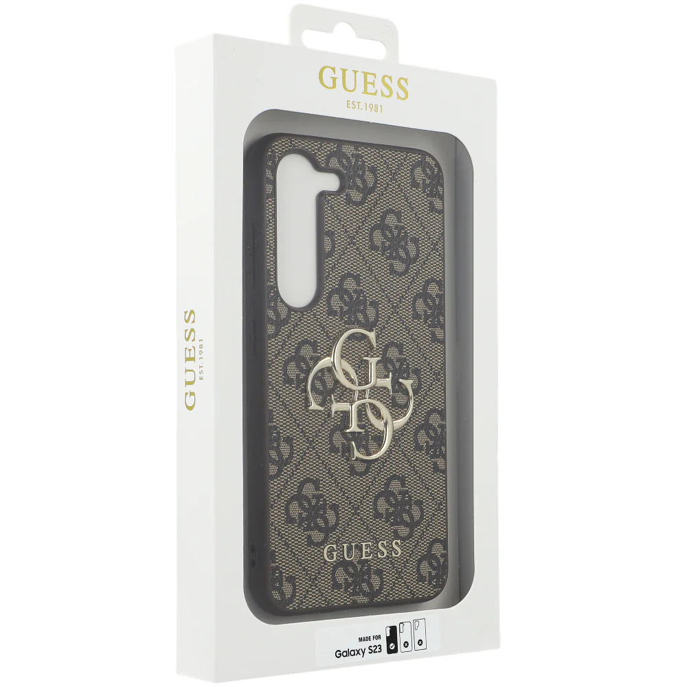 Schutzhülle Guess 4G Big Metal Logo für Galaxy S23, Braun - Image 7