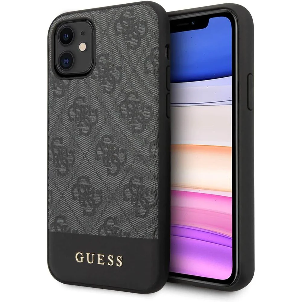 Handyhülle Guess 4G Metal Gold Logo für iPhone 11, Grau