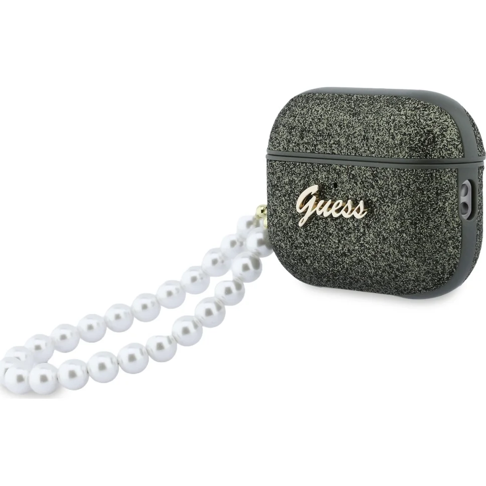 Schutzhülle Guess Glitter Pearl Strap Case für AirPods Pro 3, Grün - Image 3