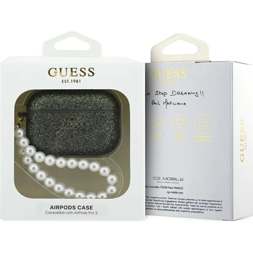 Schutzhülle Guess Glitter Pearl Strap Case für AirPods Pro 3, Grün - Image 4