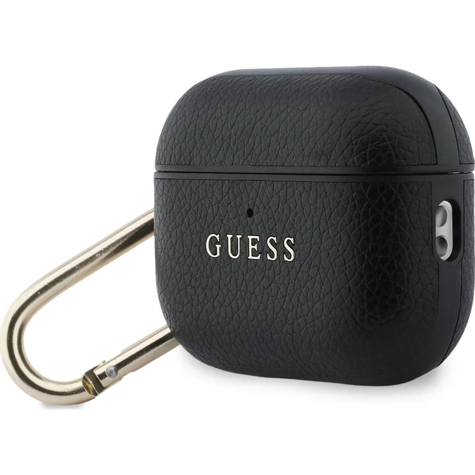 Schutzhülle Guess Grained PU Classic Logo Case für AirPods Pro 3, Schwarz - Image 3