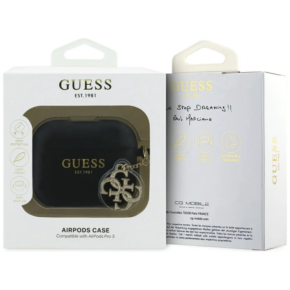 Schutzhülle Guess Silicone 4G Charm Case für AirPods Pro 3, Schwarz - Image 4