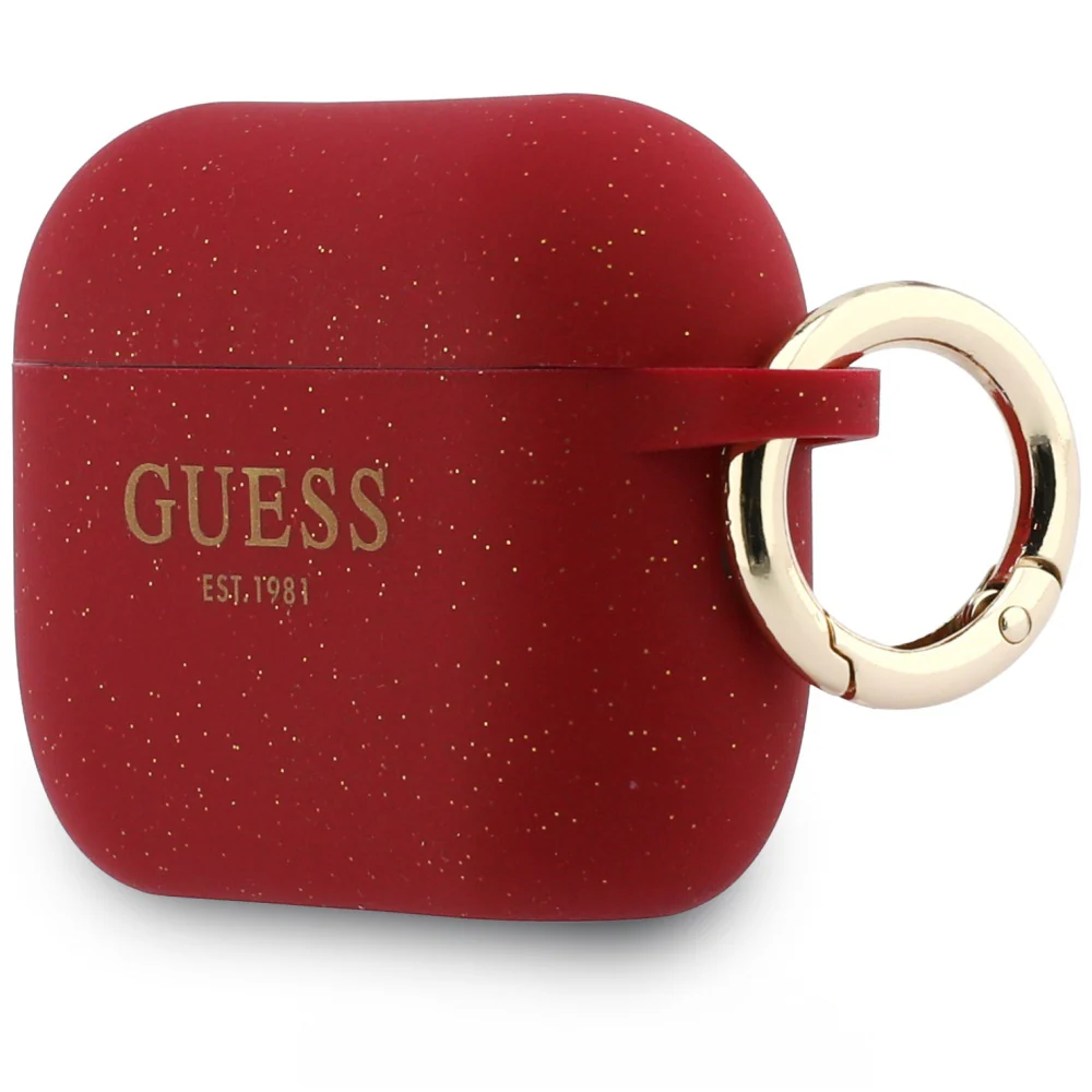 Schutzhülle Guess Silicone Glitter Case für AirPods Pro 3, Rot - Image 2
