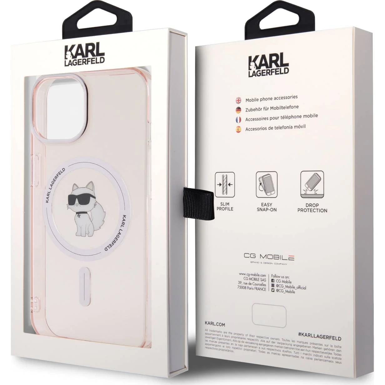 Schutzhülle Karl Lagerfeld HardCase IML Choupette MagSafe für Apple iPhone 15, Rosa - Image 2