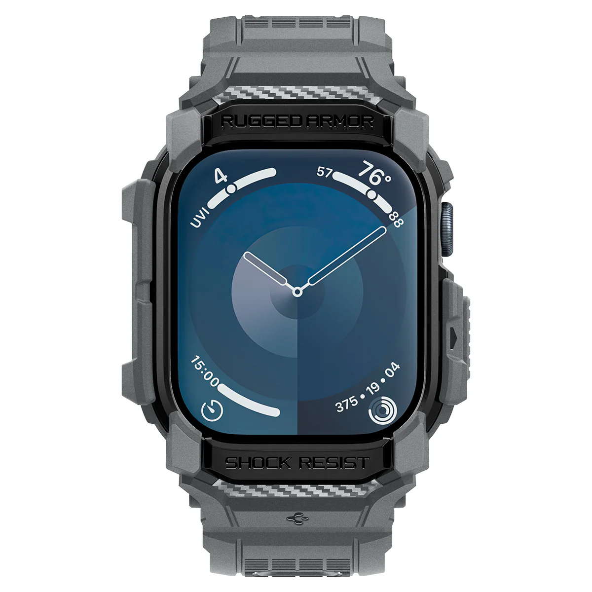Schutzhülle mit Armband für Apple Watch 11 / 10 46 mm, Spigen Rugged Armor Pro, Grau - Image 7
